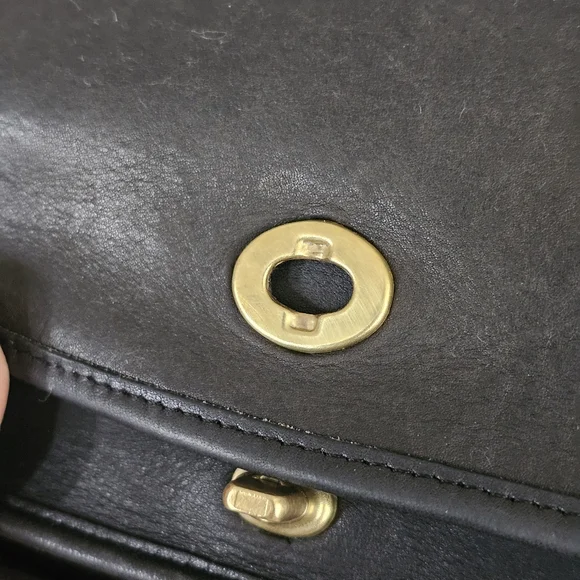 Rare! 80s Coach United States Stamp Ranch Stewardess Saddle Bag Black 0588-130 - Picture 11 of 16